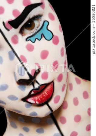 woman with face art on face woman with face art on face 36586821