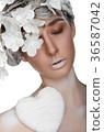 beautiful woman with a snow make-up 36587042