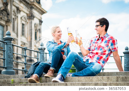 Berlin tourists enjoying view from Museum Island Berlin tourists enjoying view from Museum Island 36587053