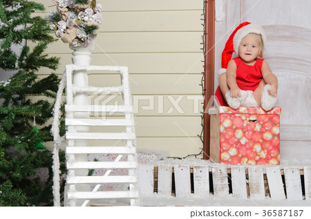 happy girl waiting for Christmas happy girl waiting for Christmas 36587187