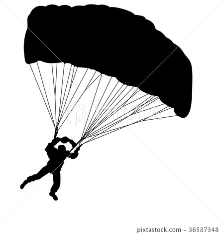 Skydiver, silhouettes parachuting illustration. Skydiver, silhouettes parachuting illustration. 36587348