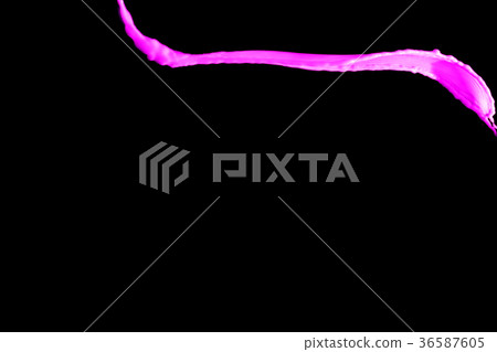 pink color of paint splash on black background 36587605