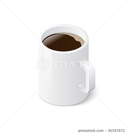 Coffee mug isolated on white background. Isometric - Stock Illustration ...