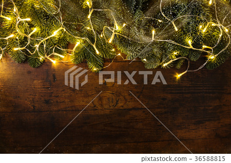 Fir branches with garland Fir branches with garland 36588815