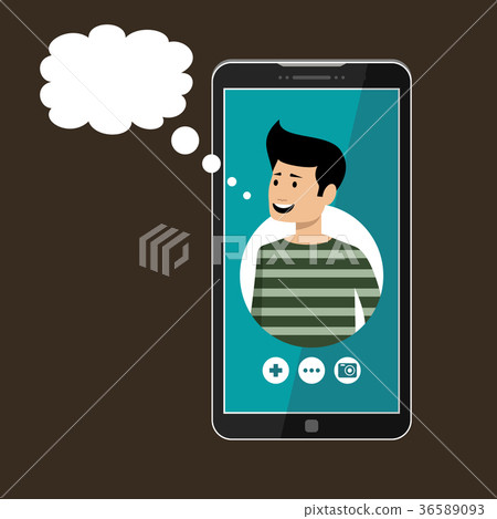 Phone with open window of a messenger 36589093