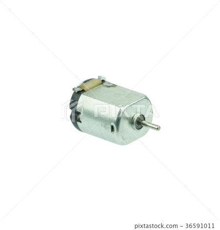 small dc motor gear on isolated white backgroud 36591011