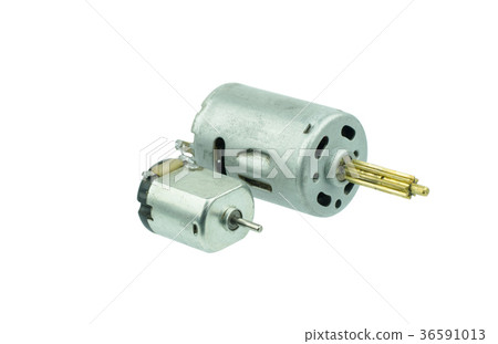 small dc motor gear on isolated white backgroud 36591013