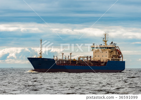 Blue cargo tanker ship Blue cargo tanker ship 36591099