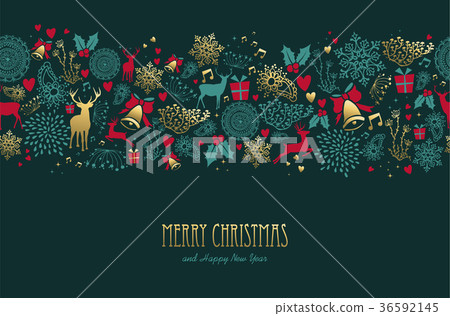 Christmas and new year deer pattern greeting card - Stock Illustration ...