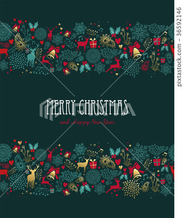 Christmas and new year deer pattern greeting card - Stock Illustration ...