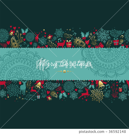 Merry Christmas gold deer pattern greeting card Merry Christmas gold deer pattern greeting card 36592148