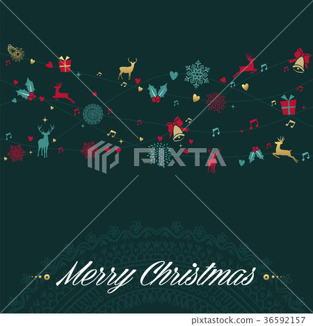 Christmas gold vintage decoration greeting card 36592157