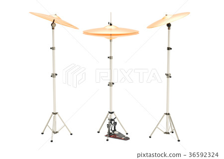 Set of cymbals, 3D rendering Set of cymbals, 3D rendering 36592324