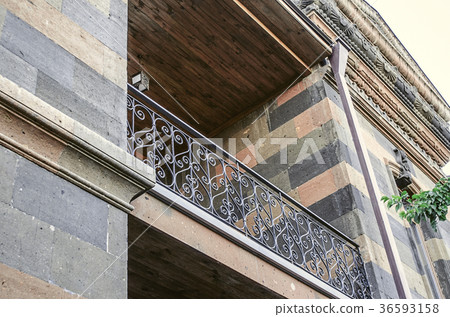 Facade of the old building with loggia Facade of the old building with loggia 36593158