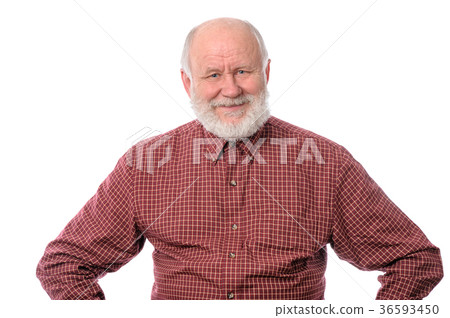 Cheerfull senior man isolated on white 36593450