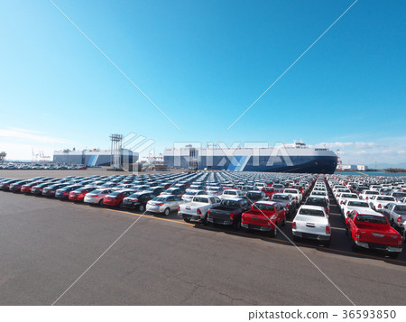 Export Cars and Car Carriers-Nagoya Port (Aichi Prefecture) Export Cars and Car Carriers-Nagoya Port (Aichi Prefecture) 36593850
