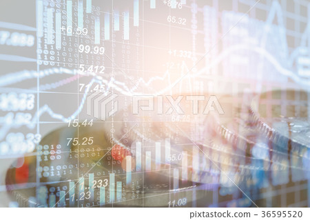 Index graph of stock market financial indicator  36595520
