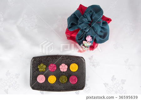 Isolated shot in studio - the Korean traditional colorful refreshments. 005 Isolated shot in studio - the Korean traditional colorful refreshments. 005 36595639