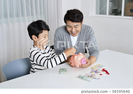 Young father's good teacher for son - playing guitar, reading storybook, etc. 286 Young father's good teacher for son - playing guitar, reading storybook, etc. 286 36595640