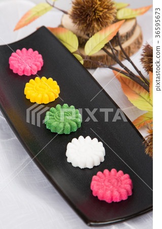 Isolated shot in studio - the Korean traditional colorful refreshments. 036 Isolated shot in studio - the Korean traditional colorful refreshments. 036 36595673