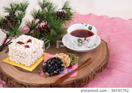 Isolated shot in studio - the Korean traditional colorful refreshments. 032 Isolated shot in studio - the Korean traditional colorful refreshments. 032 36595702
