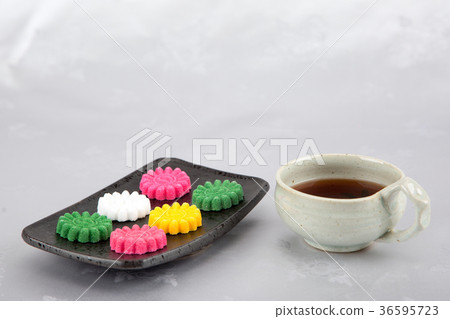Isolated shot in studio - the Korean traditional colorful refreshments. 034 Isolated shot in studio - the Korean traditional colorful refreshments. 034 36595723