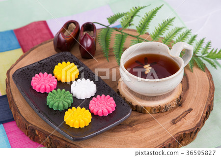 Isolated shot in studio - the Korean traditional colorful refreshments. 063 Isolated shot in studio - the Korean traditional colorful refreshments. 063 36595827