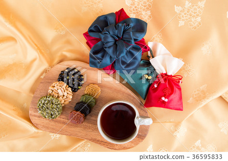 Isolated shot in studio - the Korean traditional colorful refreshments. 061 Isolated shot in studio - the Korean traditional colorful refreshments. 061 36595833