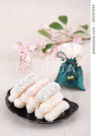 Isolated shot in studio - the Korean traditional colorful refreshments. 070 Isolated shot in studio - the Korean traditional colorful refreshments. 070 36595844