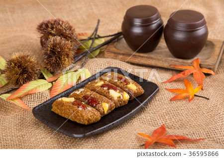 Isolated shot in studio - the Korean traditional colorful refreshments. 082 Isolated shot in studio - the Korean traditional colorful refreshments. 082 36595866