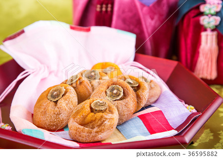 Isolated shot in studio - the Korean traditional colorful refreshments. 088 Isolated shot in studio - the Korean traditional colorful refreshments. 088 36595882