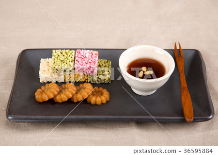 Isolated shot in studio - the Korean traditional colorful refreshments. 089 Isolated shot in studio - the Korean traditional colorful refreshments. 089 36595884