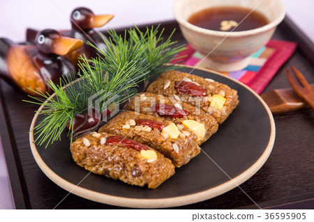 Isolated shot in studio - the Korean traditional colorful refreshments. 100 Isolated shot in studio - the Korean traditional colorful refreshments. 100 36595905