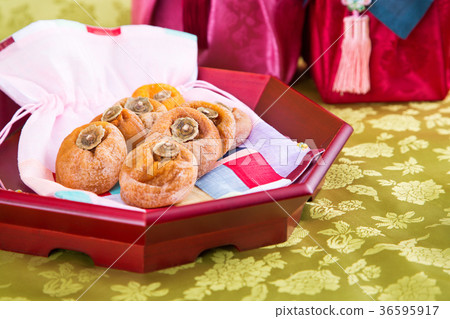 Isolated shot in studio - the Korean traditional colorful refreshments. 106 Isolated shot in studio - the Korean traditional colorful refreshments. 106 36595917