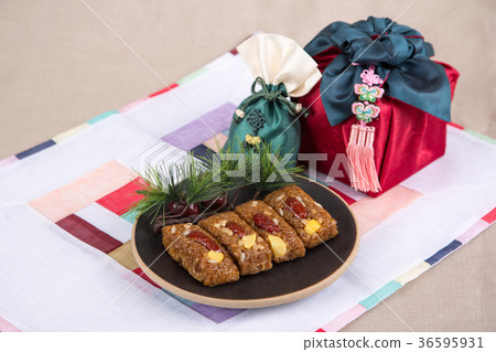 Isolated shot in studio - the Korean traditional colorful refreshments. 119 Isolated shot in studio - the Korean traditional colorful refreshments. 119 36595931