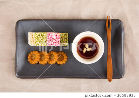 Isolated shot in studio - the Korean traditional colorful refreshments. 114 Isolated shot in studio - the Korean traditional colorful refreshments. 114 36595933