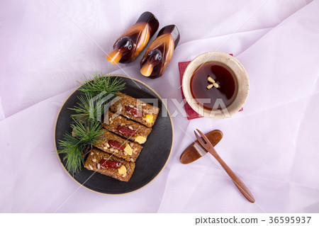 Isolated shot in studio - the Korean traditional colorful refreshments. 130 Isolated shot in studio - the Korean traditional colorful refreshments. 130 36595937
