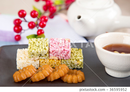 Isolated shot in studio - the Korean traditional colorful refreshments. 128 Isolated shot in studio - the Korean traditional colorful refreshments. 128 36595952