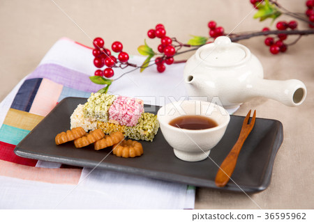 Isolated shot in studio - the Korean traditional colorful refreshments. 147 Isolated shot in studio - the Korean traditional colorful refreshments. 147 36595962