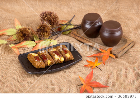 Isolated shot in studio - the Korean traditional colorful refreshments. 134 Isolated shot in studio - the Korean traditional colorful refreshments. 134 36595973