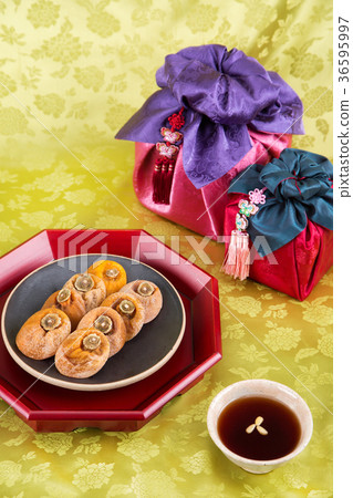 Isolated shot in studio - the Korean traditional colorful refreshments. 135 Isolated shot in studio - the Korean traditional colorful refreshments. 135 36595997