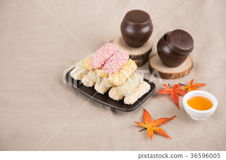 Isolated shot in studio - the Korean traditional colorful refreshments. 148 Isolated shot in studio - the Korean traditional colorful refreshments. 148 36596005