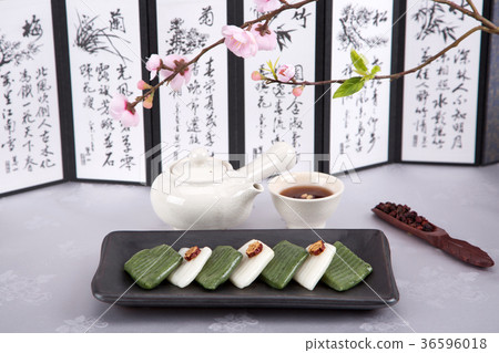Isolated shot in studio - the Korean traditional colorful refreshments. 174 36596018