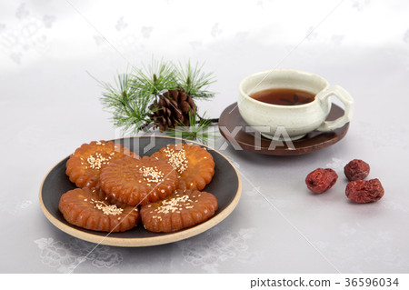 Isolated shot in studio - the Korean traditional colorful refreshments. 145 Isolated shot in studio - the Korean traditional colorful refreshments. 145 36596034