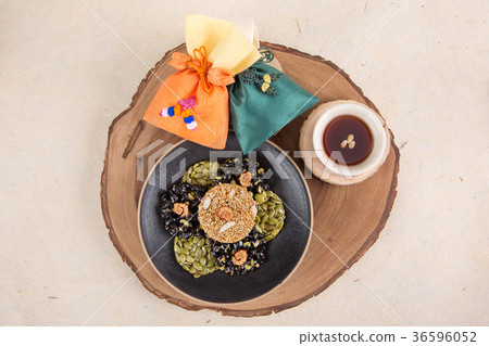 Isolated shot in studio - the Korean traditional colorful refreshments. 166 Isolated shot in studio - the Korean traditional colorful refreshments. 166 36596052
