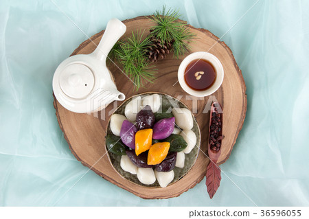 Isolated shot in studio - the Korean traditional colorful refreshments. 177 Isolated shot in studio - the Korean traditional colorful refreshments. 177 36596055