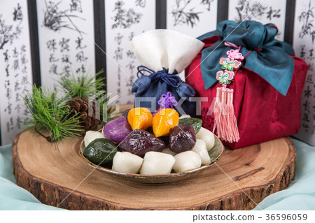 Isolated shot in studio - the Korean traditional colorful refreshments. 171 Isolated shot in studio - the Korean traditional colorful refreshments. 171 36596059