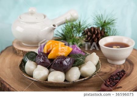 Isolated shot in studio - the Korean traditional colorful refreshments. 185 Isolated shot in studio - the Korean traditional colorful refreshments. 185 36596075