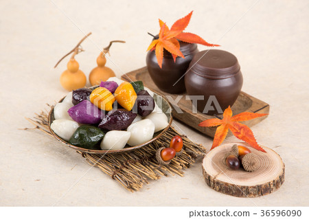Isolated shot in studio - the Korean traditional colorful refreshments. 176 Isolated shot in studio - the Korean traditional colorful refreshments. 176 36596090