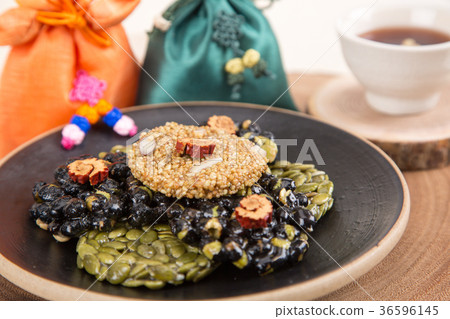 Isolated shot in studio - the Korean traditional colorful refreshments. 205 Isolated shot in studio - the Korean traditional colorful refreshments. 205 36596145